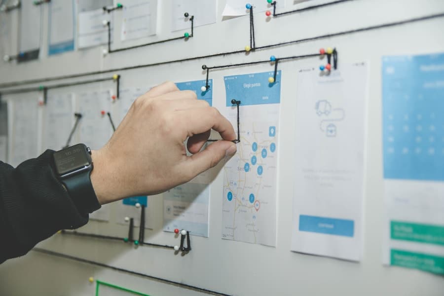 Website wireframes and UX planning layout