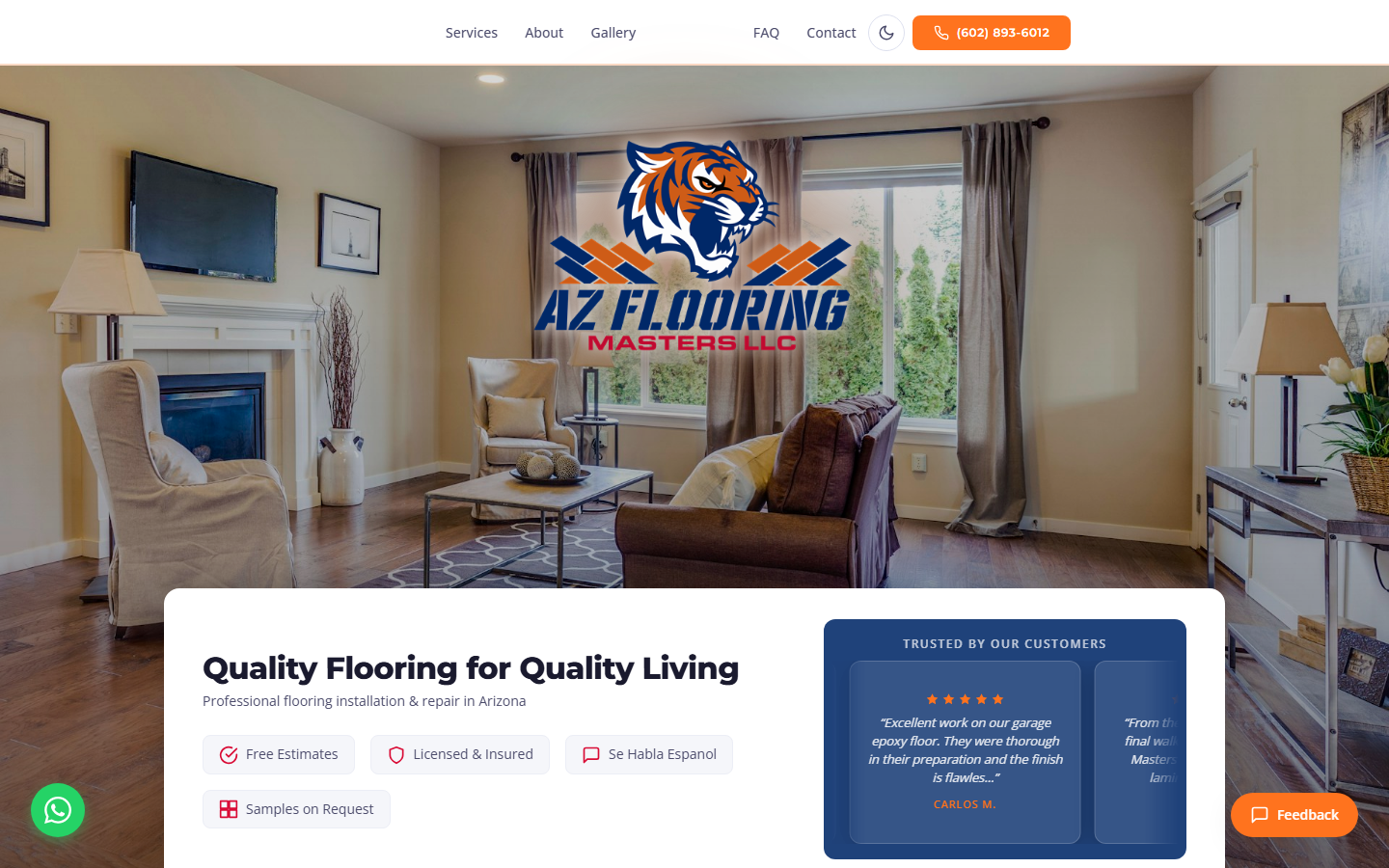 AZ Flooring Masters inspirational project screenshot